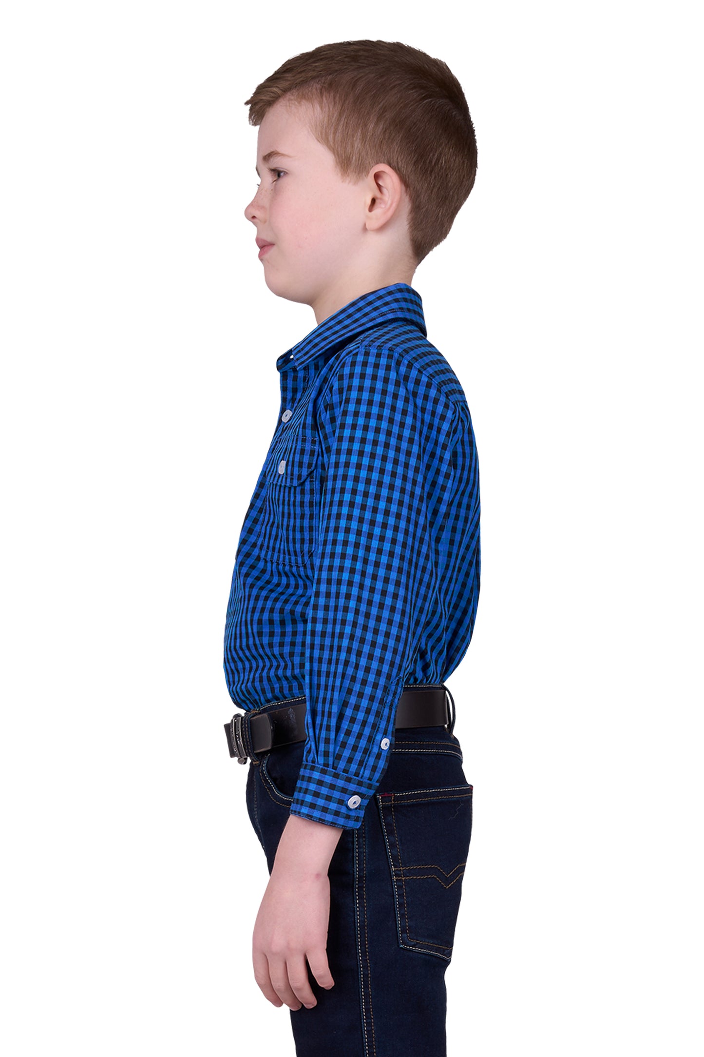 Hard Slog Boys Astell 1/2 Button Long Sleeve Shirt