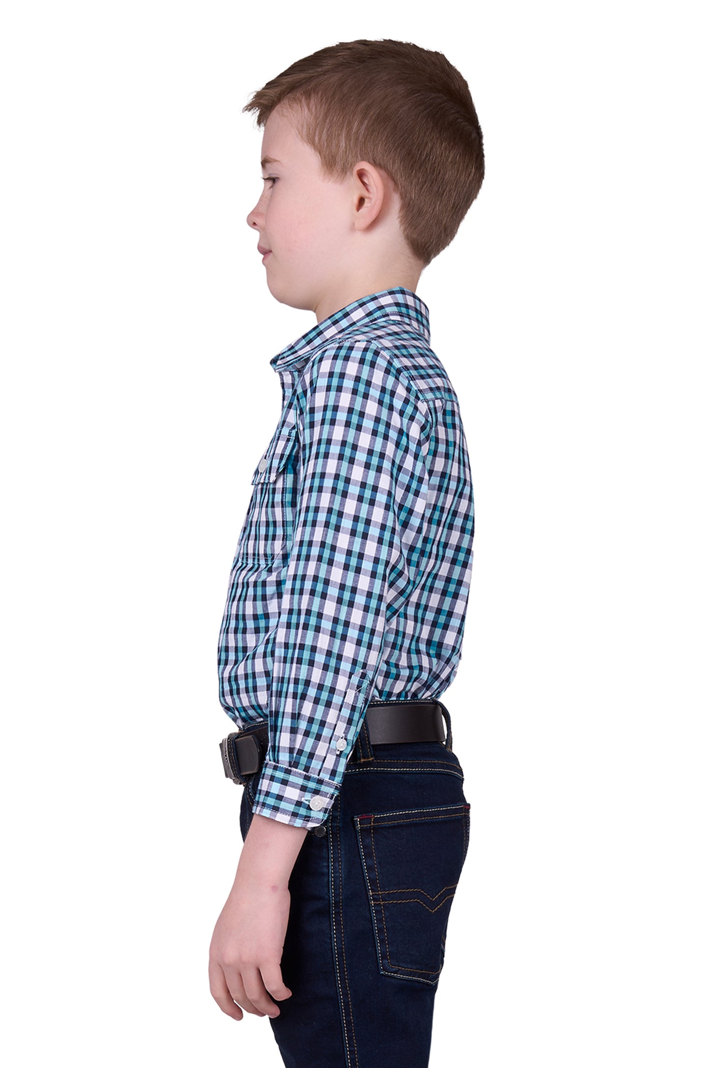 Hard Slog Boys Rui 1/2 Button Long Sleeve Shirt