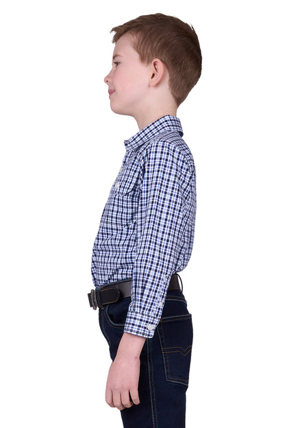 Hard Slog Boys Coney 1/2 Button Long Sleeve Shirt