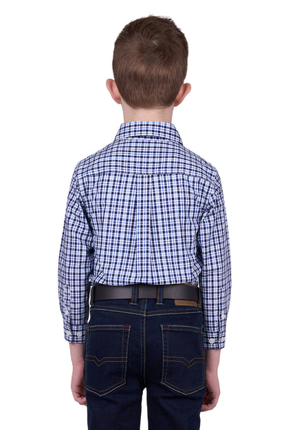 Hard Slog Boys Coney 1/2 Button Long Sleeve Shirt