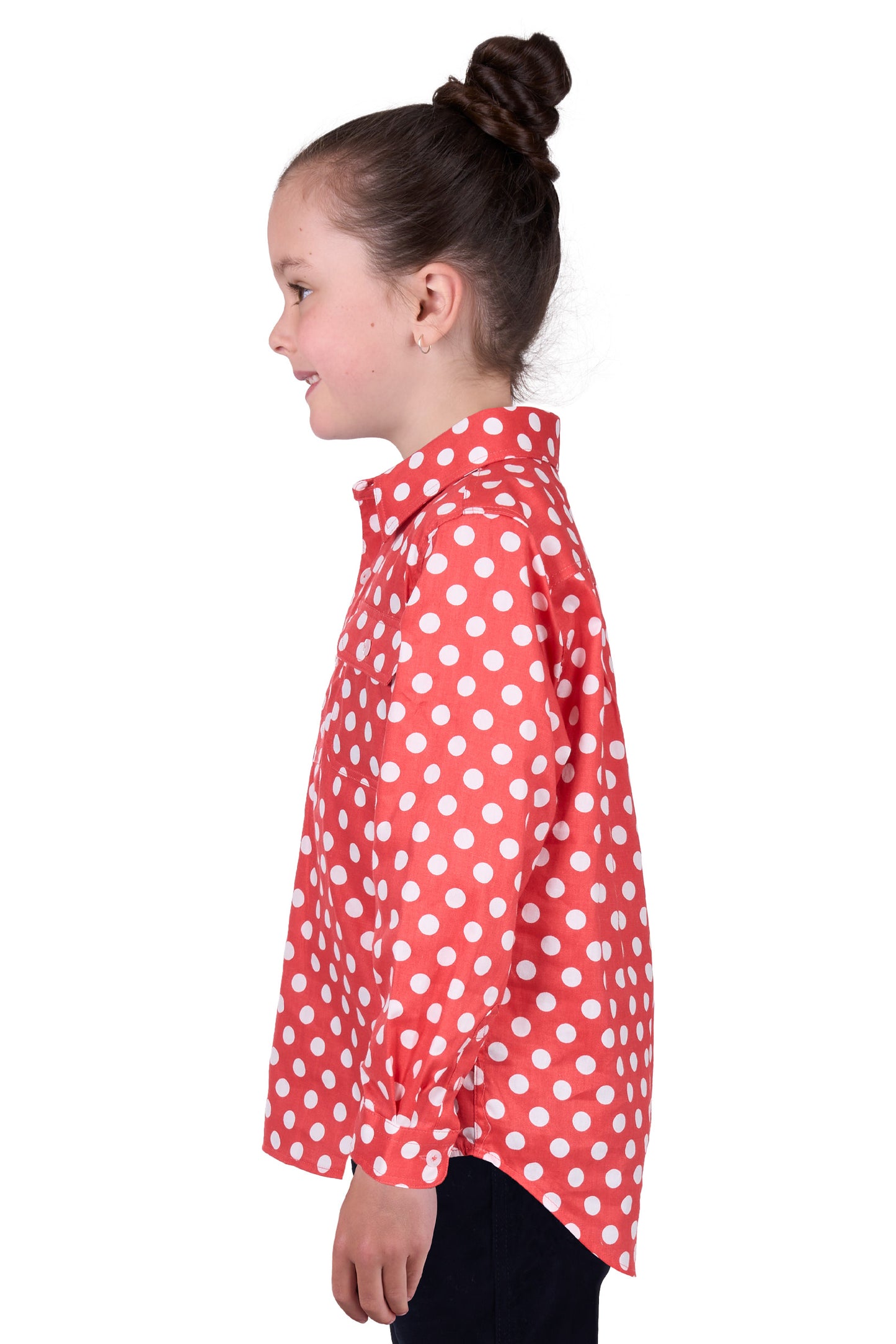 Hard Slog Girls Jaz 1/2 Button Long Sleeve Shirt