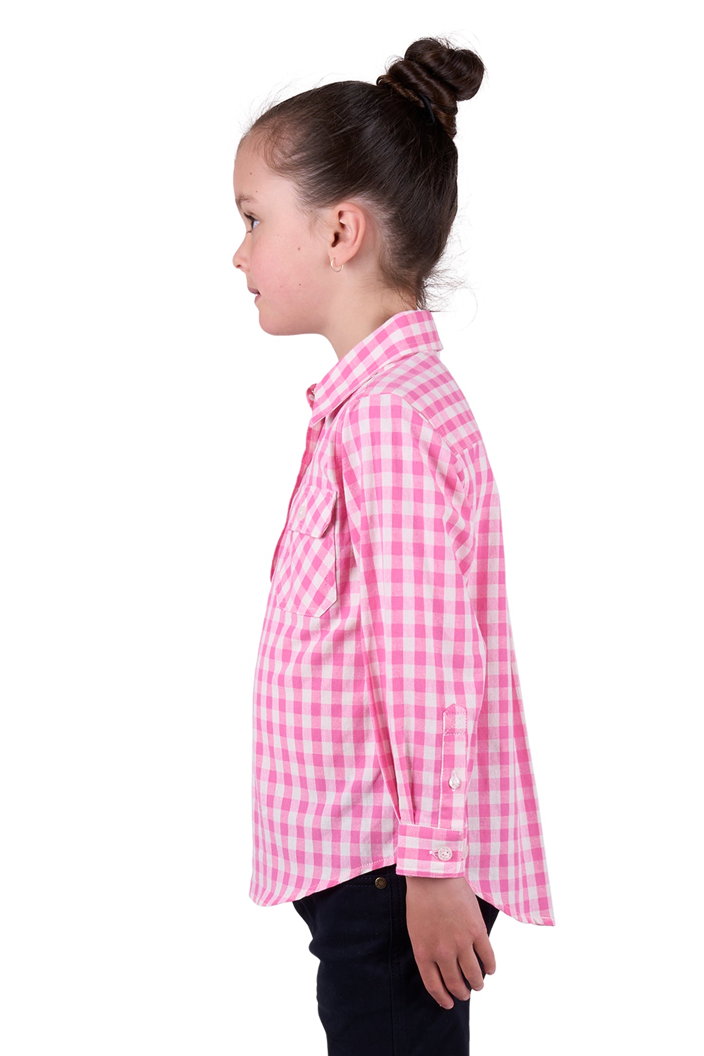 Hard Slog Girls Melly 1/2 Button Long Sleeve Shirt