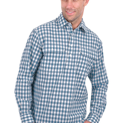 Hard Slog Men’s River Half Placket Long Sleeve Shirt