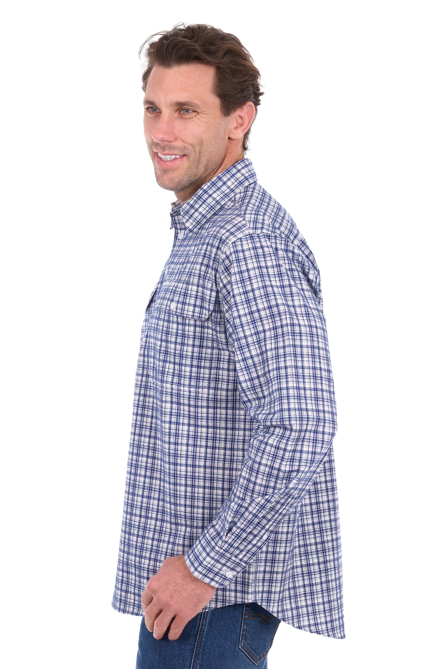 Hard Slog Men’s Brooks Half Placket Long Sleeve Shirt