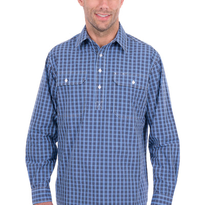 Hard Slog Men’s Wyatt Half Placket Long Sleeve Shirt