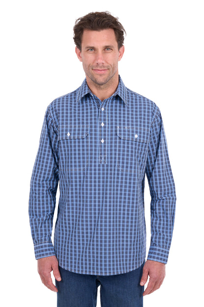 Hard Slog Men’s Wyatt Half Placket Long Sleeve Shirt