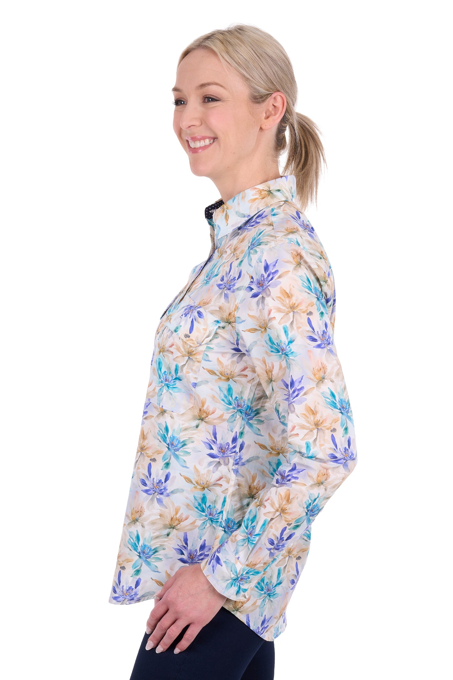 Hard Slog Women’s Meadow Half Placket Long Sleeve Shirt