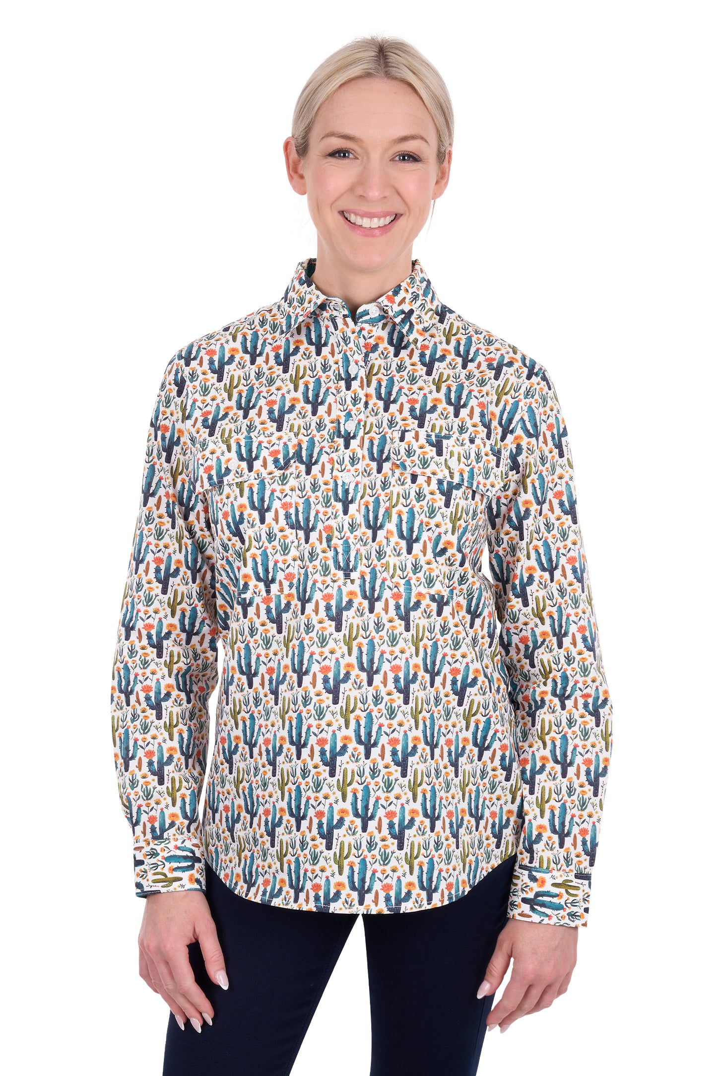 Hard Slog Women’s Alba Half Placket Long Sleeve Shirt
