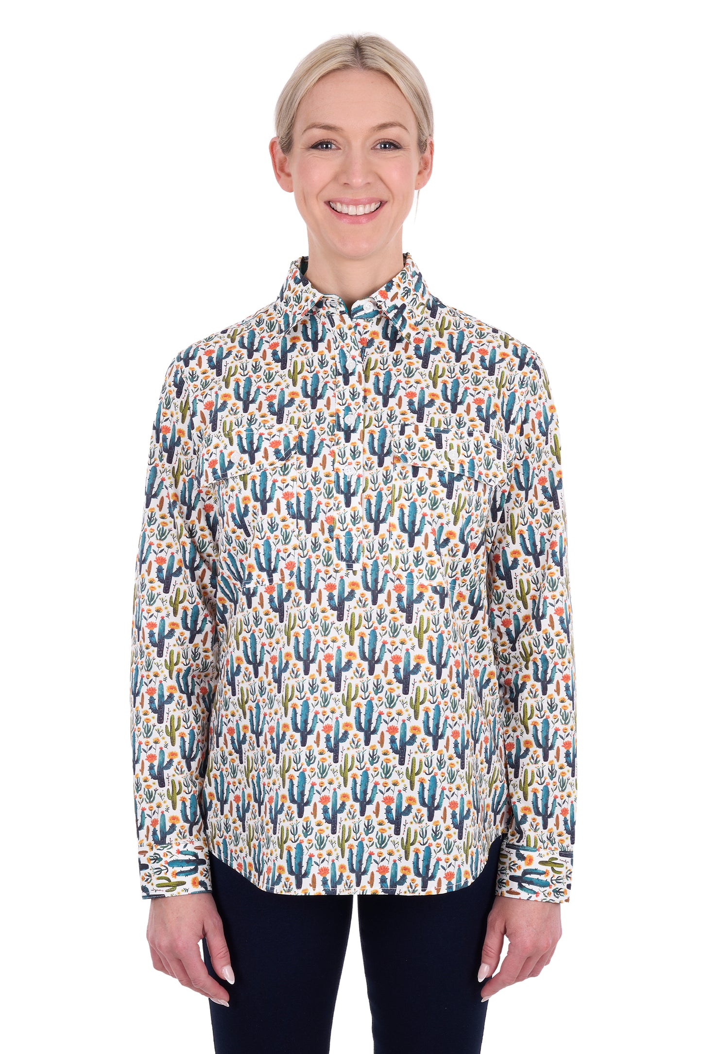 Hard Slog Women’s Alba Half Placket Long Sleeve Shirt