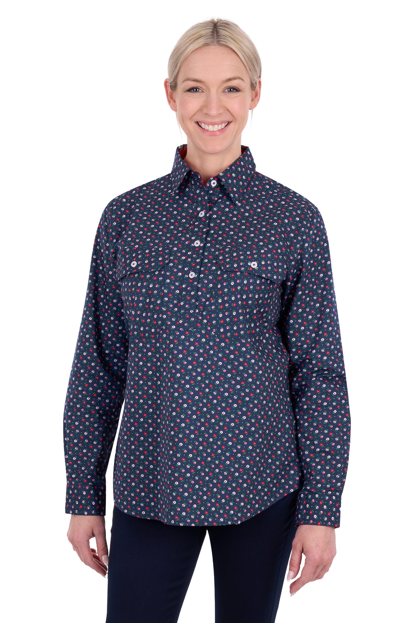 Hard Slog Women’s Fiora Half Placket Long Sleeve Shirt