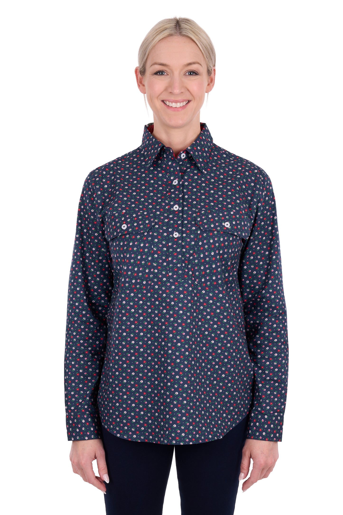 Hard Slog Women’s Fiora Half Placket Long Sleeve Shirt