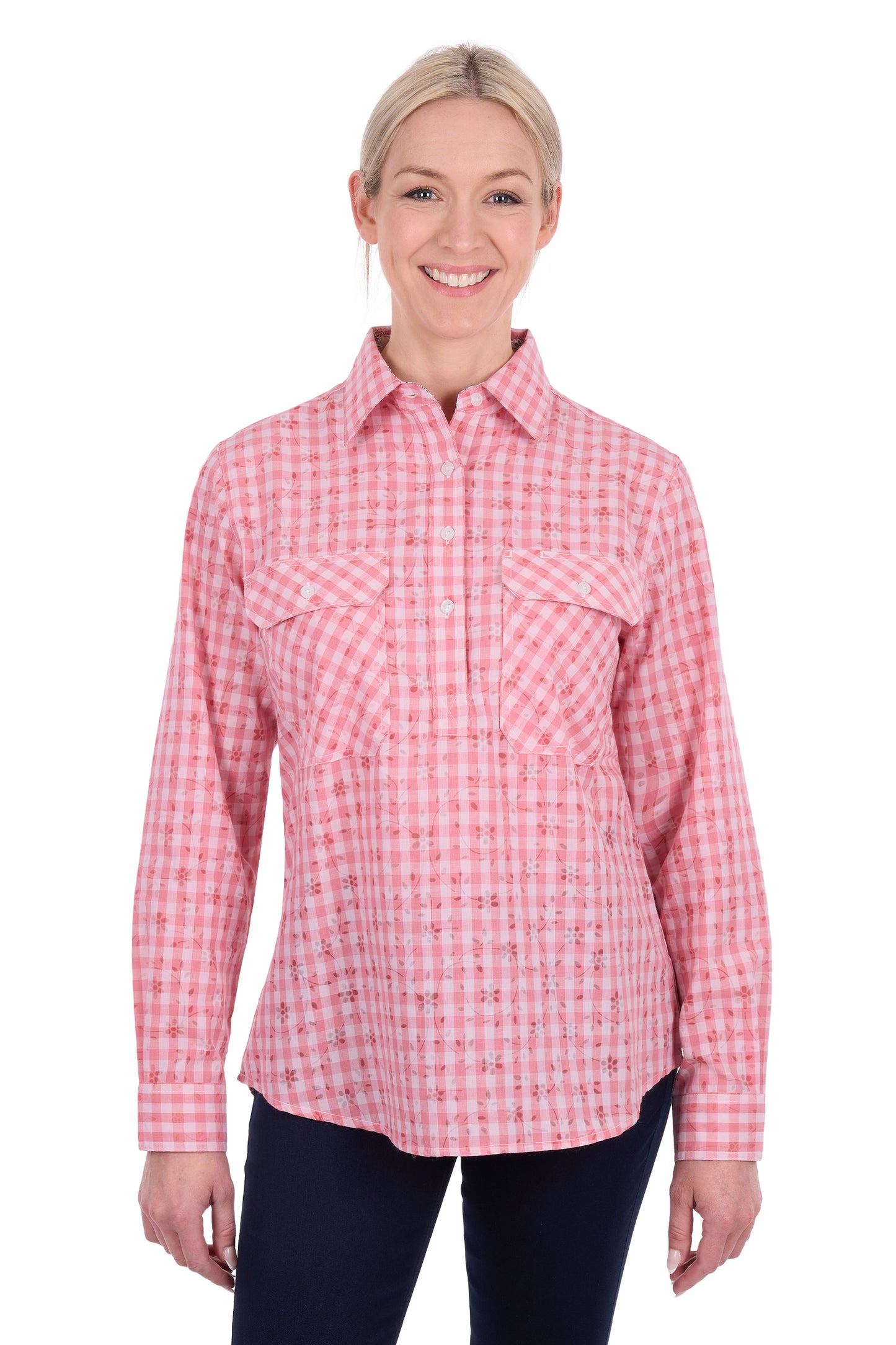 Hard Slog Women’s Raquel Half Placket Long Sleeve Shirt