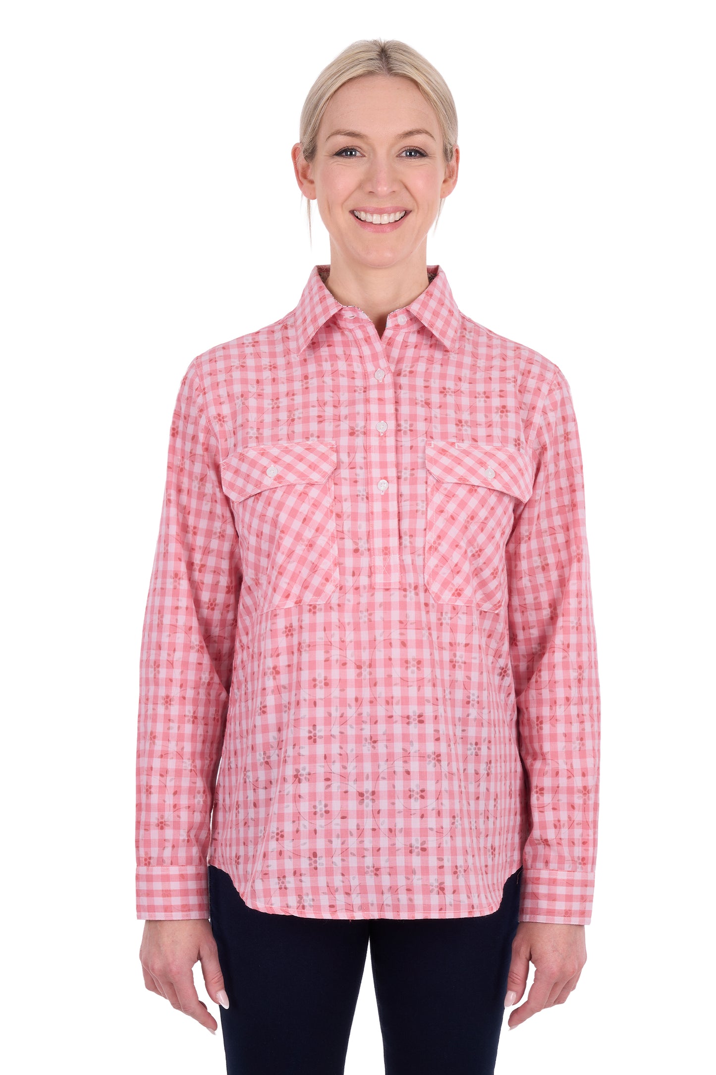 Hard Slog Women’s Raquel Half Placket Long Sleeve Shirt