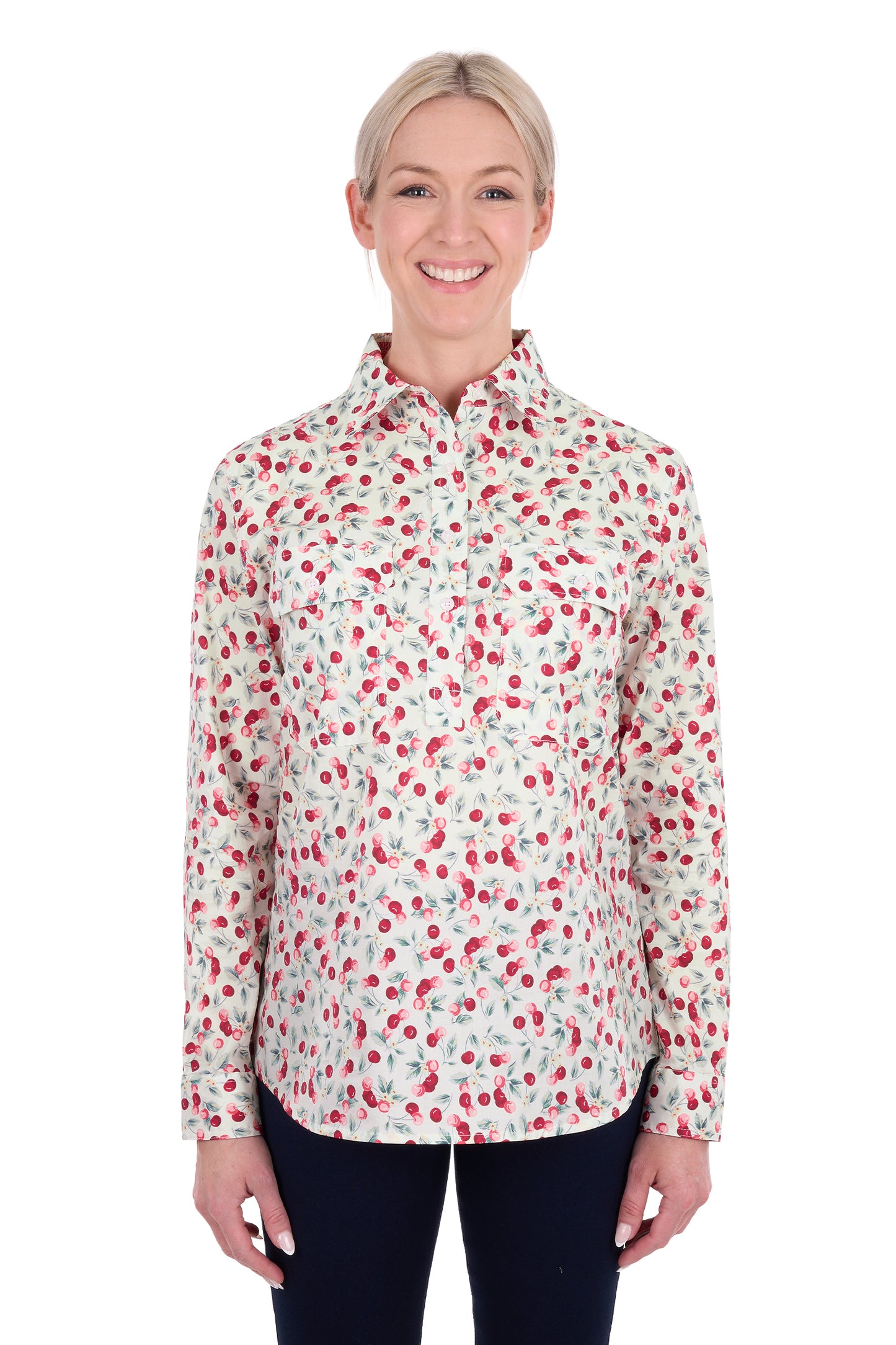 Hard Slog Women’s Clair Half Placket Long Sleeve Shirt