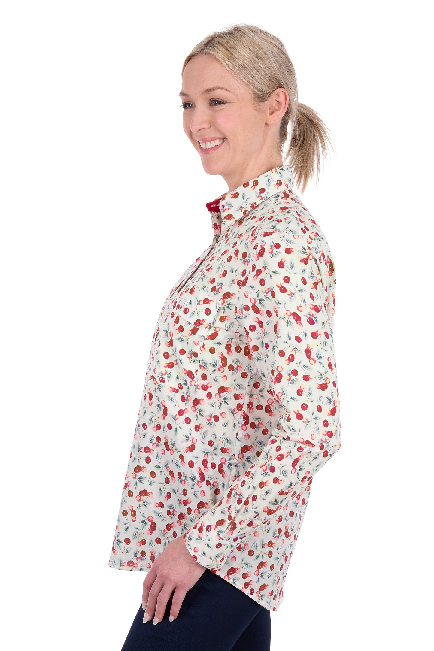 Hard Slog Women’s Clair Half Placket Long Sleeve Shirt