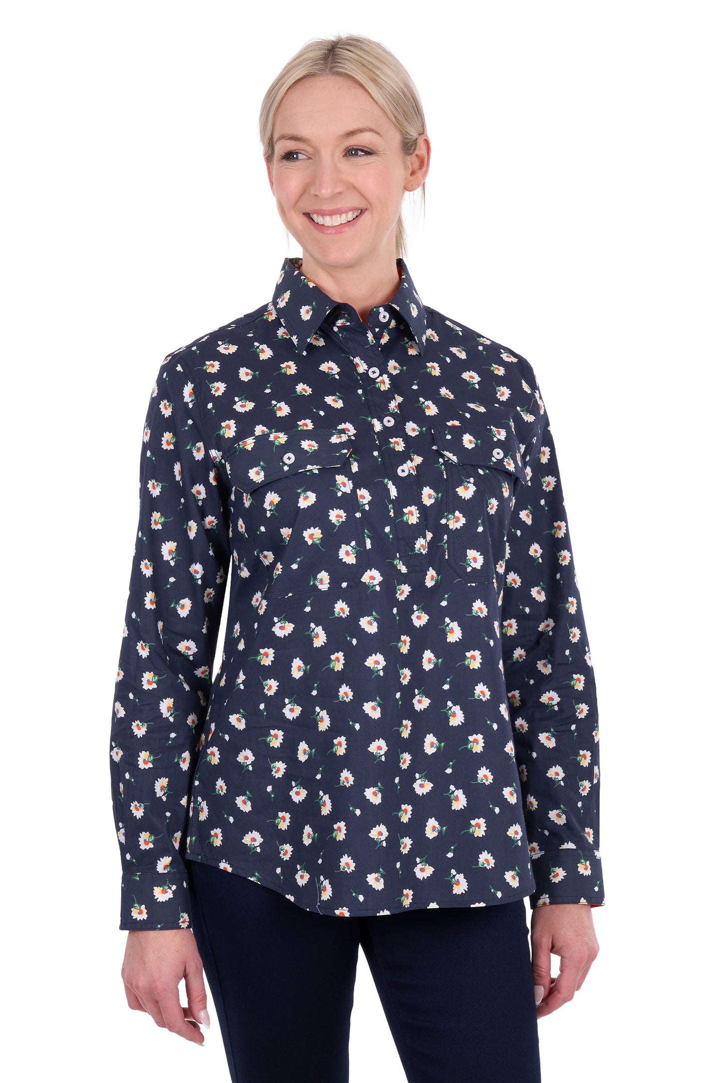 Hard Slog Women’s Joanna Half Placket Long Sleeve Shirt