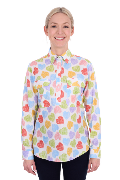 Hard Slog Women’s Polly Half Placket Long Sleeve Shirt