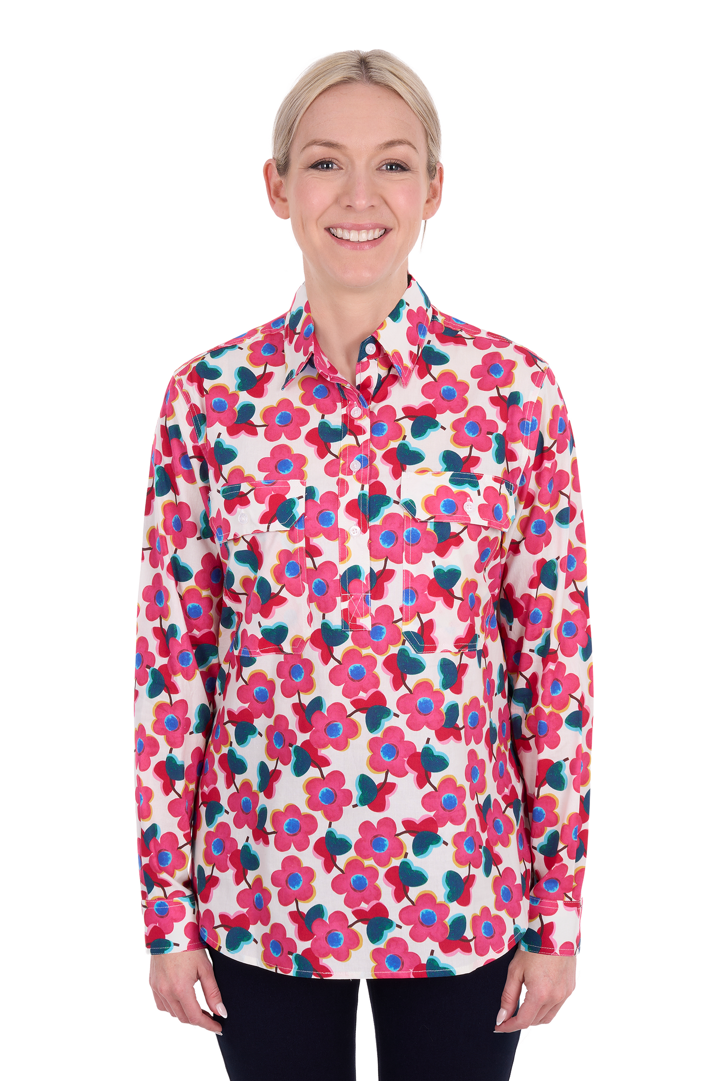 Hard Slog Women’s Lorri Half Placket Long Sleeve Shirt