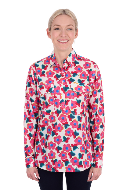 Hard Slog Women’s Lorri Half Placket Long Sleeve Shirt