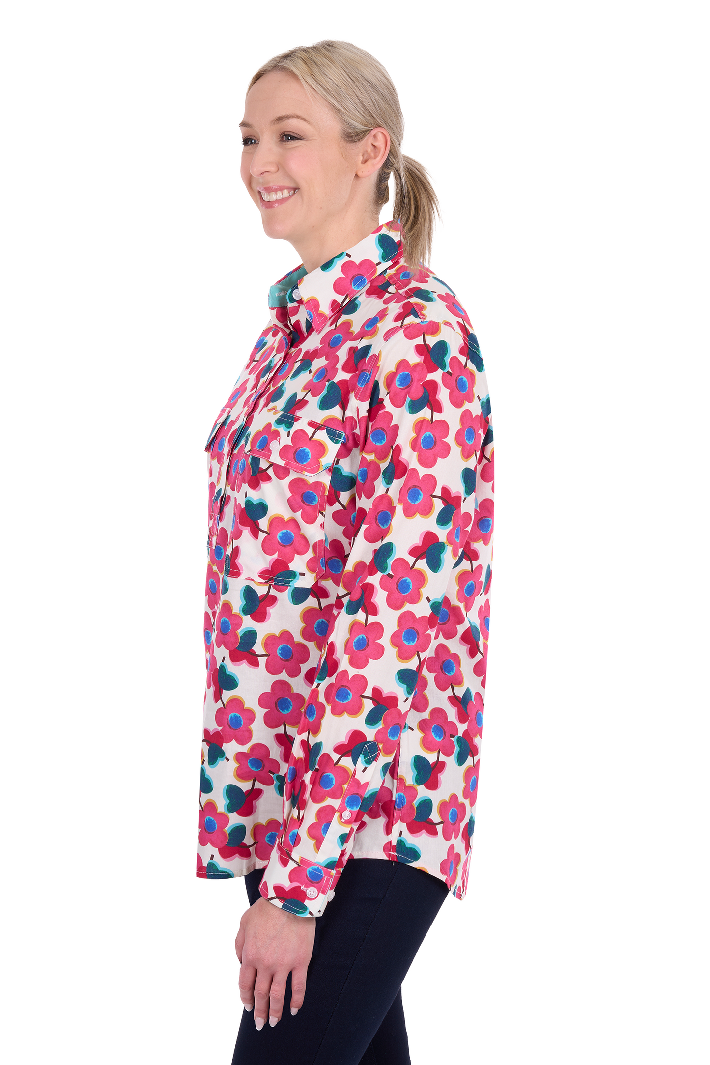 Hard Slog Women’s Lorri Half Placket Long Sleeve Shirt