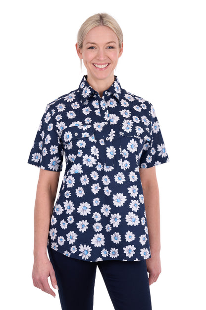 Hard Slog Women’s Cass Half Placket Short Sleeve Shirt
