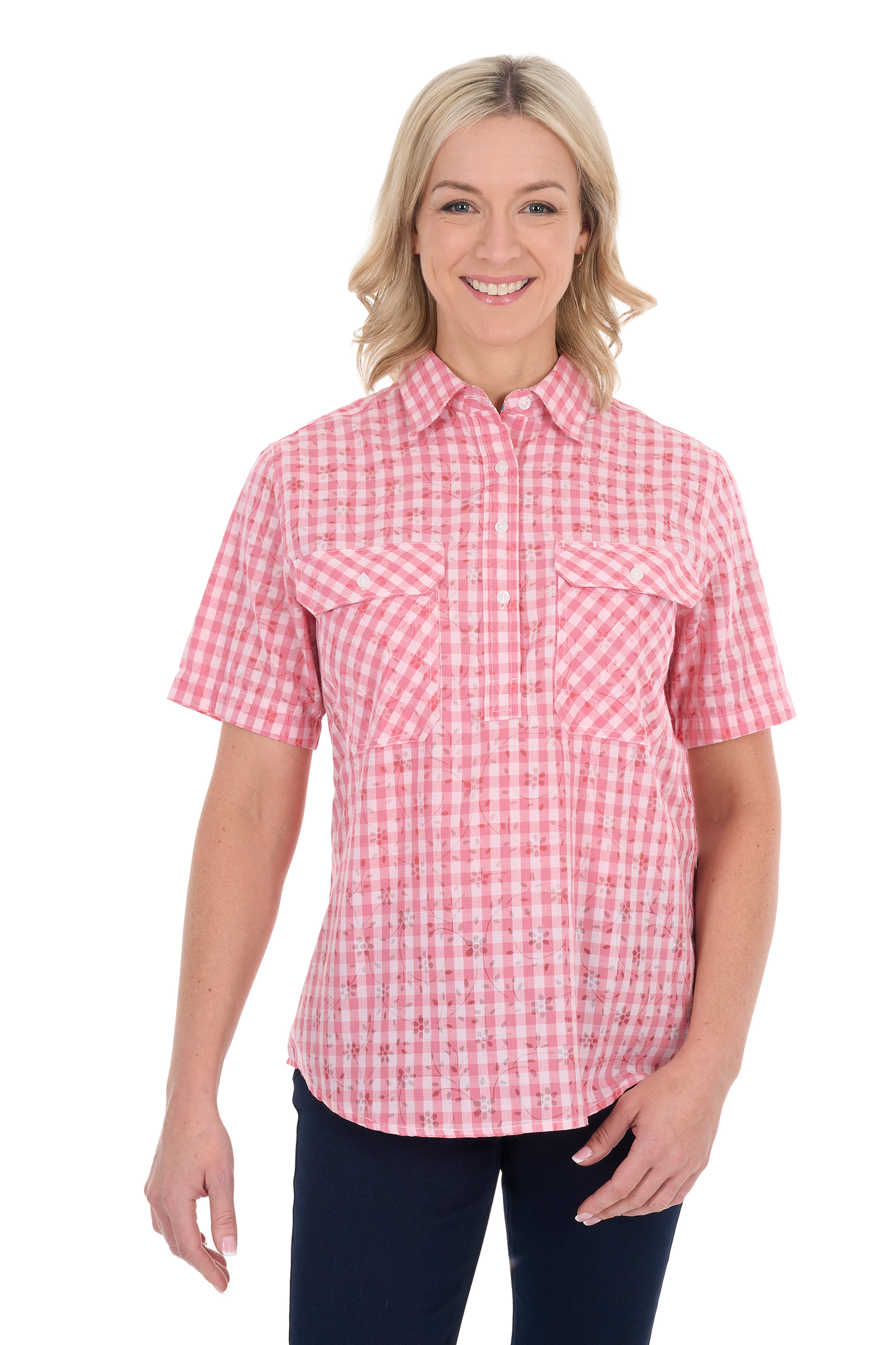 Hard Slog Women’s Raquel Half Placket Short Sleeve Shirt