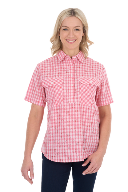 Hard Slog Women’s Raquel Half Placket Short Sleeve Shirt