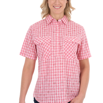Hard Slog Women’s Raquel Half Placket Short Sleeve Shirt