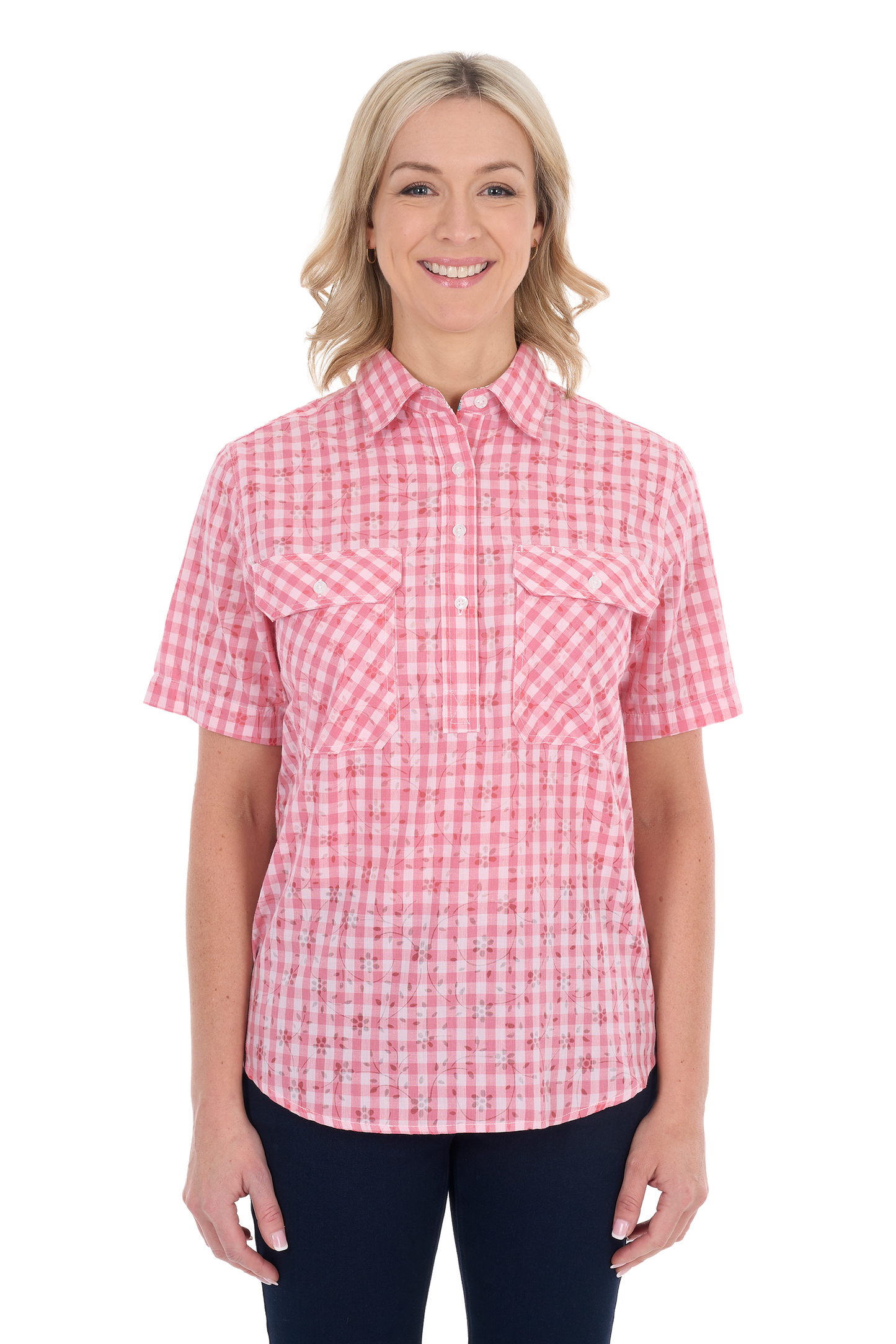 Hard Slog Women’s Raquel Half Placket Short Sleeve Shirt