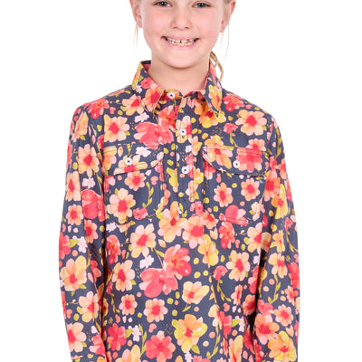 Hard Slog Kid’s Shanni Half Placket Long Sleeve Shirt
