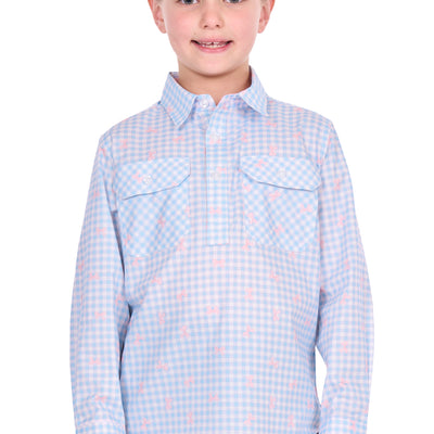 Hard Slog Kid’s Lillia Half Placket Long Sleeve Shirt