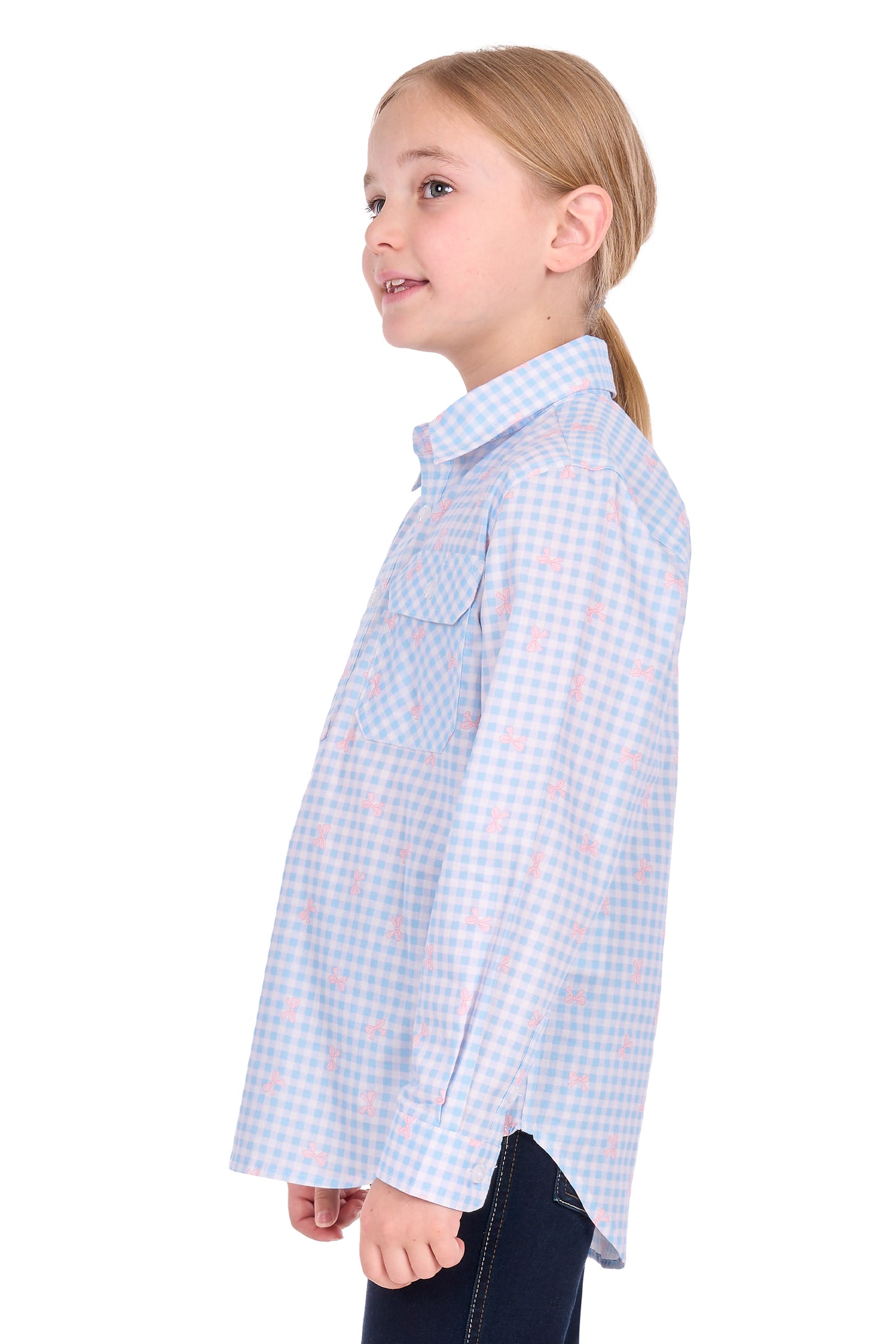 Hard Slog Kid’s Lillia Half Placket Long Sleeve Shirt