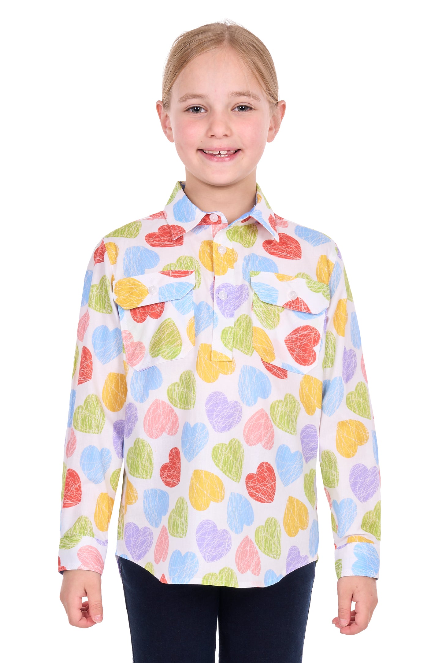 Hard Slog Kid’s Polly Half Placket Long Sleeve Shirt