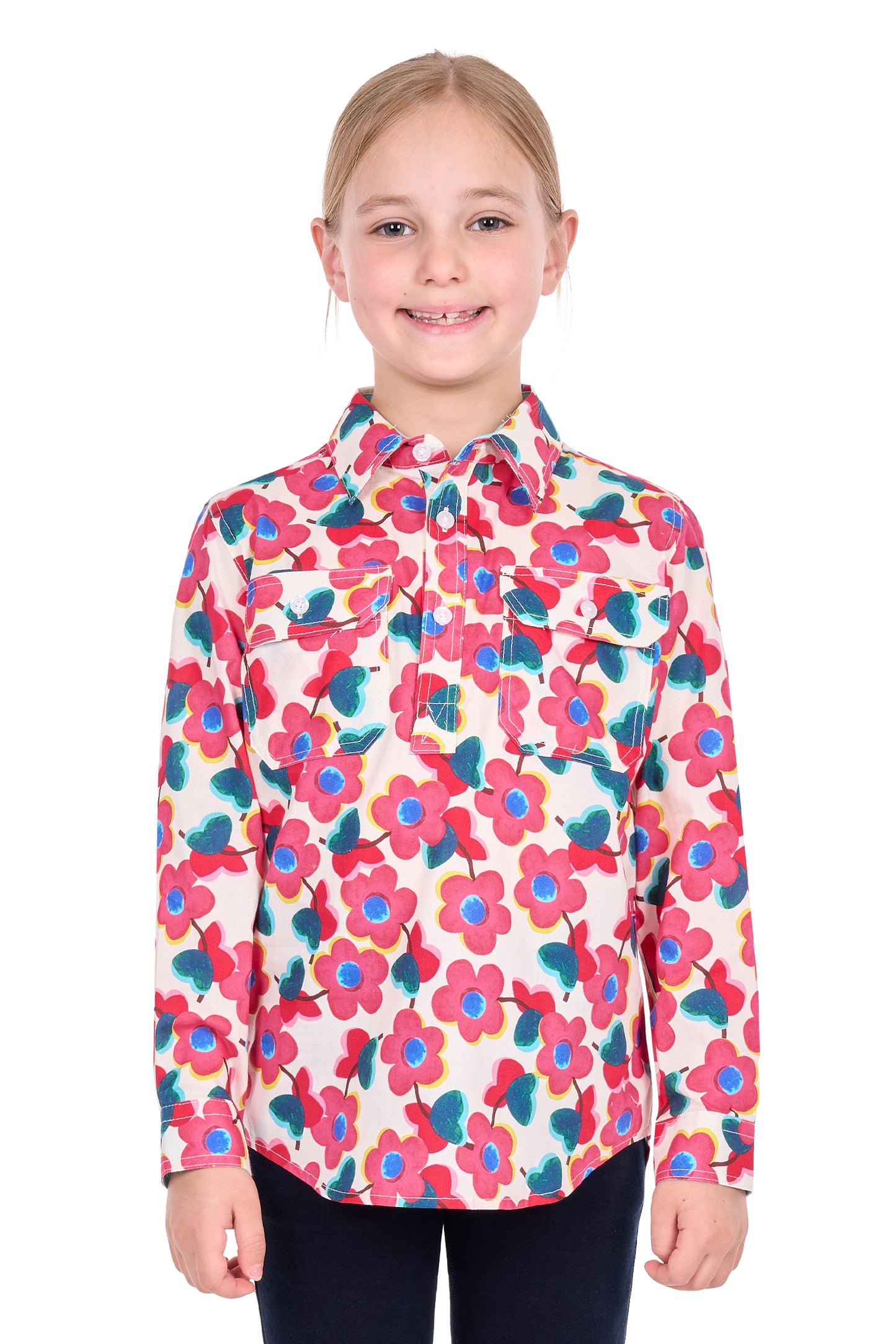 Hard Slog Kid’s Lorri Half Placket Long Sleeve Shirt