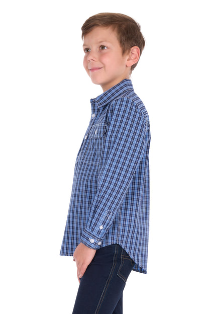 Hard Slog Kid’s Wyatt Half Placket Long Sleeve Shirt