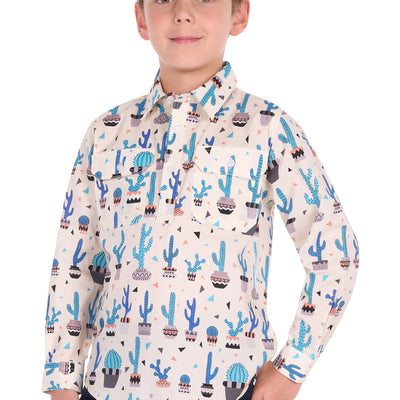 Hard Slog Kid’s Rocky Half Placket Long Sleeve Shirt