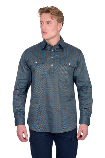 Hard Slog Men’s Blake Half Placket Long Sleeve Shirt