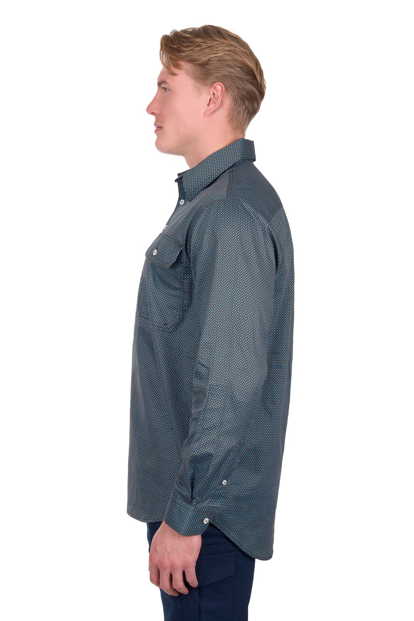 Hard Slog Men’s Blake Half Placket Long Sleeve Shirt