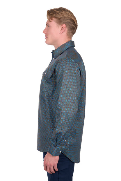 Hard Slog Men’s Blake Half Placket Long Sleeve Shirt