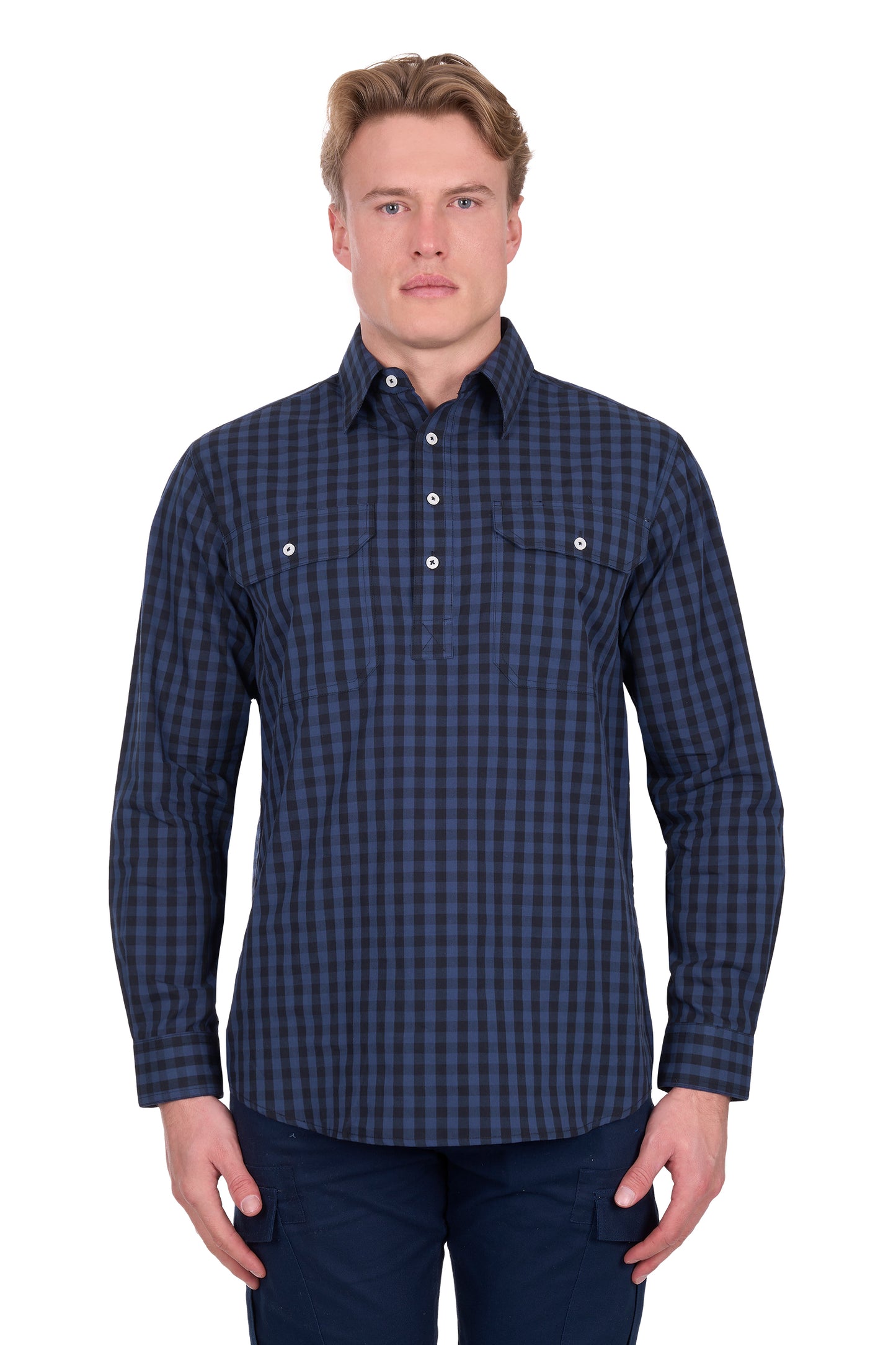 Hard Slog Men’s Nash Half Placket Long Sleeve Shirt