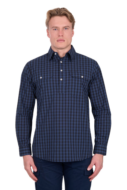 Hard Slog Men’s Nash Half Placket Long Sleeve Shirt