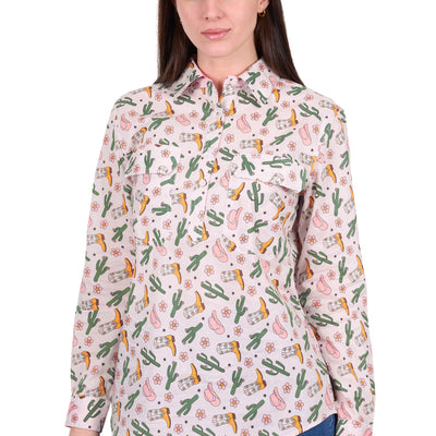 Hard Slog Women's Cleo Half Placket Long Sleeve Shirt