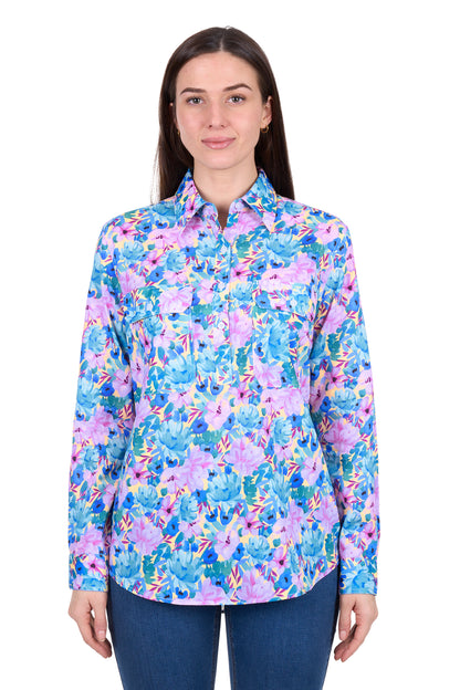Hard Slog Women's Trixie Half Placket Long Sleeve Shirt