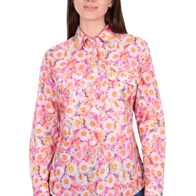 Hard Slog Women's Samira Half Placket Long Sleeve Shirt