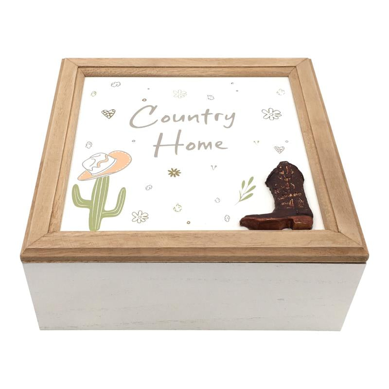 Malmar 20x20x8cm Box with Country Boots Design