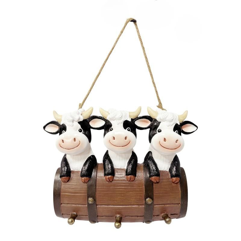Malmar 36cm Key Rack Wall Hanger with Triple Cow Design