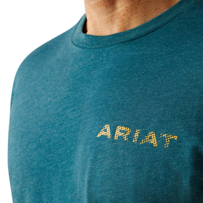 Ariat Mens Played Out Short Sleeve T-Shirt Deep Sea Heather