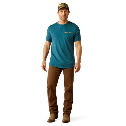 Ariat Mens Played Out Short Sleeve T-Shirt Deep Sea Heather