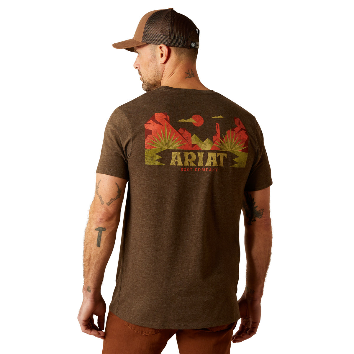Ariat Mens Modern Mesa Short Sleeve Tshirt Brown Heather