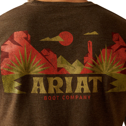 Ariat Mens Modern Mesa Short Sleeve Tshirt Brown Heather